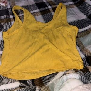 Mustard Yellow Ribbed Tank Top